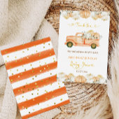 カボチャ秋ベビーシャワー収穫ありがとう サンキューカード