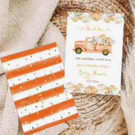 カボチャ秋ベビーシャワー収穫ありがとう サンキューカード