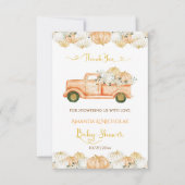 カボチャ秋ベビーシャワー収穫ありがとう サンキューカード (正面)