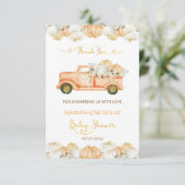 カボチャ秋ベビーシャワー収穫ありがとう サンキューカード (スタンド正面)