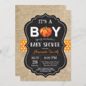 カボチャ秋ベビーシャワー招待状カードラップ 招待状 (正面/裏面)