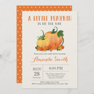 カボチャ秋ベビーシャワー招待状カード 招待状