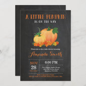 カボチャ秋ベビーシャワー招待状チャルクボード 招待状 (正面/裏面)