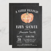 カボチャ秋ベビーシャワー招待状チャルクボード 招待状 (正面/裏面)