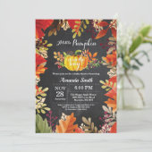 カボチャ秋ベビーシャワー招待状黒板 招待状 (スタンド正面)
