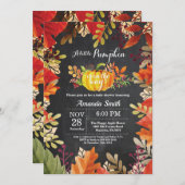 カボチャ秋ベビーシャワー招待状黒板 招待状 (正面/裏面)