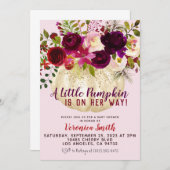カボチャ秋ベビーシャワー招待状 招待状 (正面/裏面)