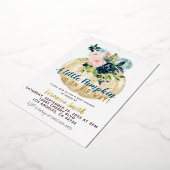 カボチャ秋ベビーシャワー招待状 箔招待状 (回転した状態)