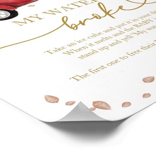 カボチャ秋ベビーシャワー私の水がゲームを壊した ポスター (角)