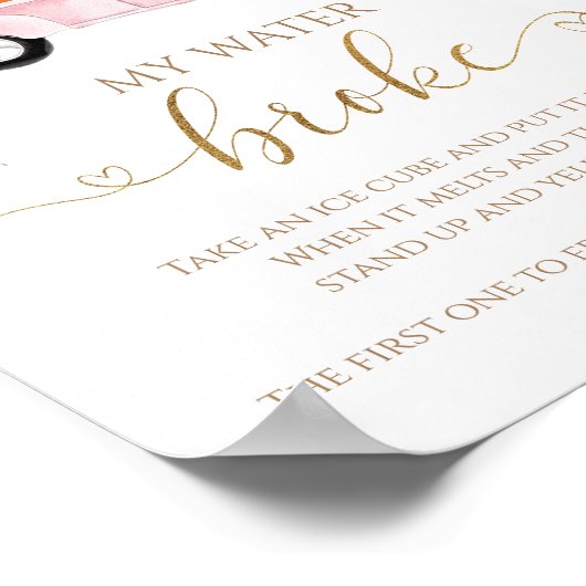 カボチャ秋ベビーシャワー私の水がゲームサインを壊した ポスター (角)