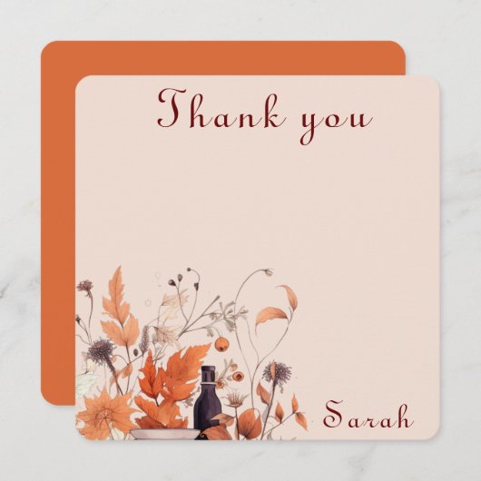 カボチャ秋ベビーシャワー サンキューカード (正面/裏面)