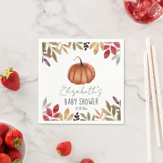 カボチャ秋ベビーシャワー スタンダードカクテルナプキン (インサイチュ)