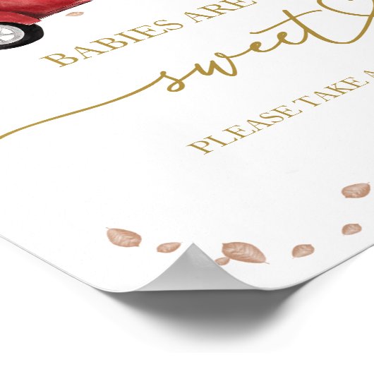 カボチャ秋ベビーズアスウィートサイン ポスター (角)