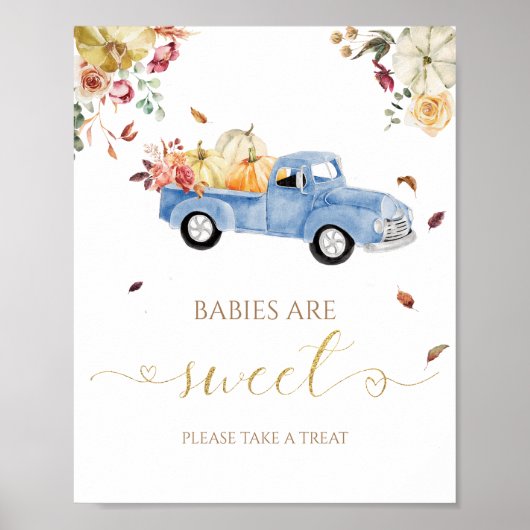 カボチャ秋ベビーズアスウィートサイン ポスター (正面)