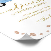 カボチャ秋ボーイベビーシャワーアドバイス&ウィッシュサイン ポスター (角)