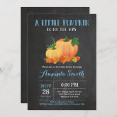 カボチャ秋ボーイベビーシャワー招待状 招待状 (正面/裏面)