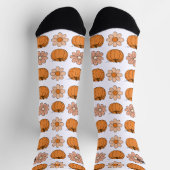 カボチャ秋レトロ名オレンジウィメンソックス ソックス (上部)
