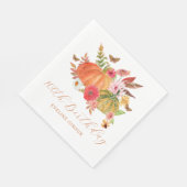 カボチャ秋ワイルドフラワーフローラ100番目誕生日 スタンダードランチョンナプキン (角)