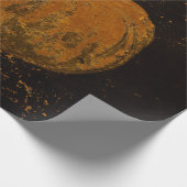 カボチャ秋ヴィンテージオレンジブラックグランジテクスチャ ラッピングペーパー (角)