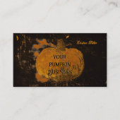 カボチャ秋ヴィンテージオレンジブラックグランジテクスチャ 名刺 (正面)