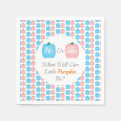 カボチャ秋性別表示 スタンダードカクテルナプキン (正面)