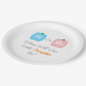 カボチャ秋性別表示 ペーパープレート (アングル)