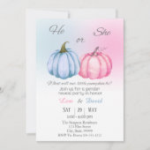 カボチャ秋性別表示 招待状 (正面)