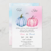 カボチャ秋性別表示 招待状 (正面/裏面)