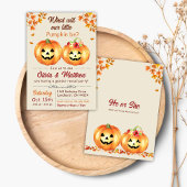 カボチャ秋性発現招待状彼または彼女 招待状