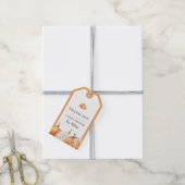 カボチャ秋水の色ベビーシャワーありがとう ギフトタグ (より糸付き)