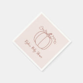 カボチャ秋秋の手描きドードル赤ちゃんシャワー スタンダードカクテルナプキン (角)