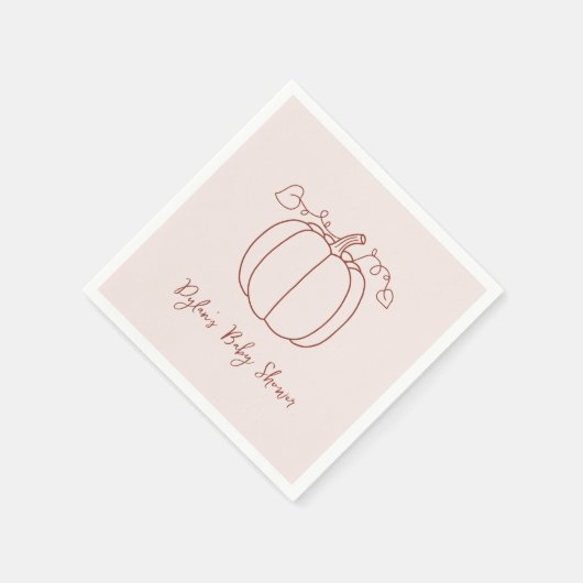 カボチャ秋秋の手描きドードル赤ちゃんシャワー スタンダードカクテルナプキン (角)