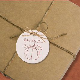 カボチャ秋秋の手描きドードル赤ちゃんシャワー フェイバータグ