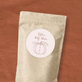 カボチャ秋秋の手描きドードル赤ちゃんシャワー ラウンドシール