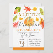 カボチャ秋秋の誕生日パーティーの招待 招待状 (正面)