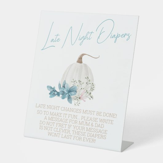 カボチャ秋秋の赤ちゃんシャワー深夜おむつ 台座サイン (正面)