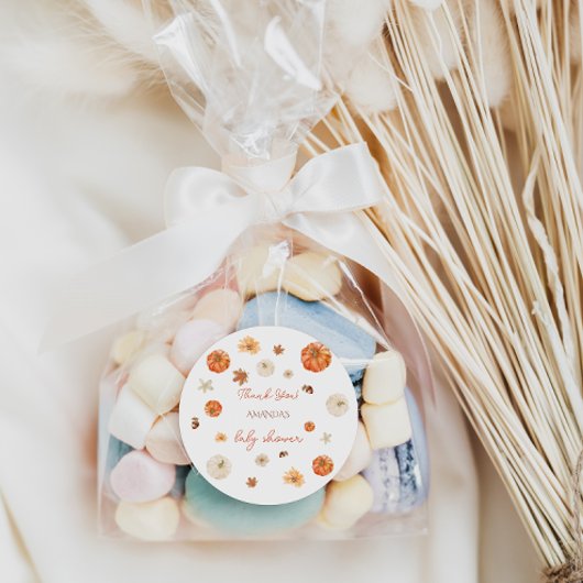 カボチャ秋秋の赤ちゃん感謝していシャワーユー ラウンドシール