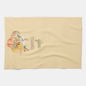 カボチャ秋秋バターナッツイエローブラウンセージ キッチンタオル (横)