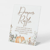 カボチャ秋秋ベビーシャワーおむつラッフル 台座サイン (正面)