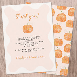カボチャ秋秋ベビーシャワーサンキューカード 招待状