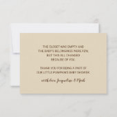 カボチャ秋秋ベビーシャワーサンキュー サンキューカード (裏面)