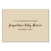 カボチャ秋秋ベビーシャワーベビーカード テーブルナンバー (裏面)