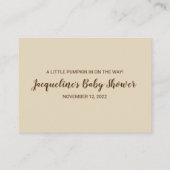 カボチャ秋秋赤ちゃんシャワーブックリクエスト エンクロージャーカード (裏面)