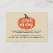 カボチャ秋秋赤ちゃんシャワーブックリクエスト エンクロージャーカード (正面)