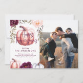 カボチャ秋紫の感謝写真 招待状 (正面)