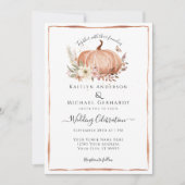 カボチャ秋葉フローラ水色結婚の 招待状 (正面)