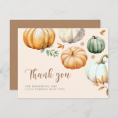 カボチャ秋葉ベビーシャワー サンキューカード (正面/裏面)