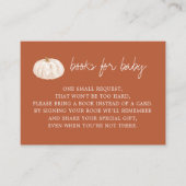 カボチャ秋赤ちゃんシャワーブックリクエスト エンクロージャーカード (正面)