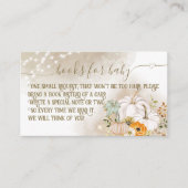 カボチャ秋赤ちゃんシャワーブックリクエスト エンクロージャーカード (正面)