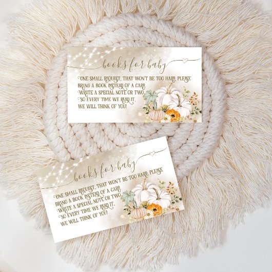 カボチャ秋赤ちゃんシャワーブックリクエスト エンクロージャーカード